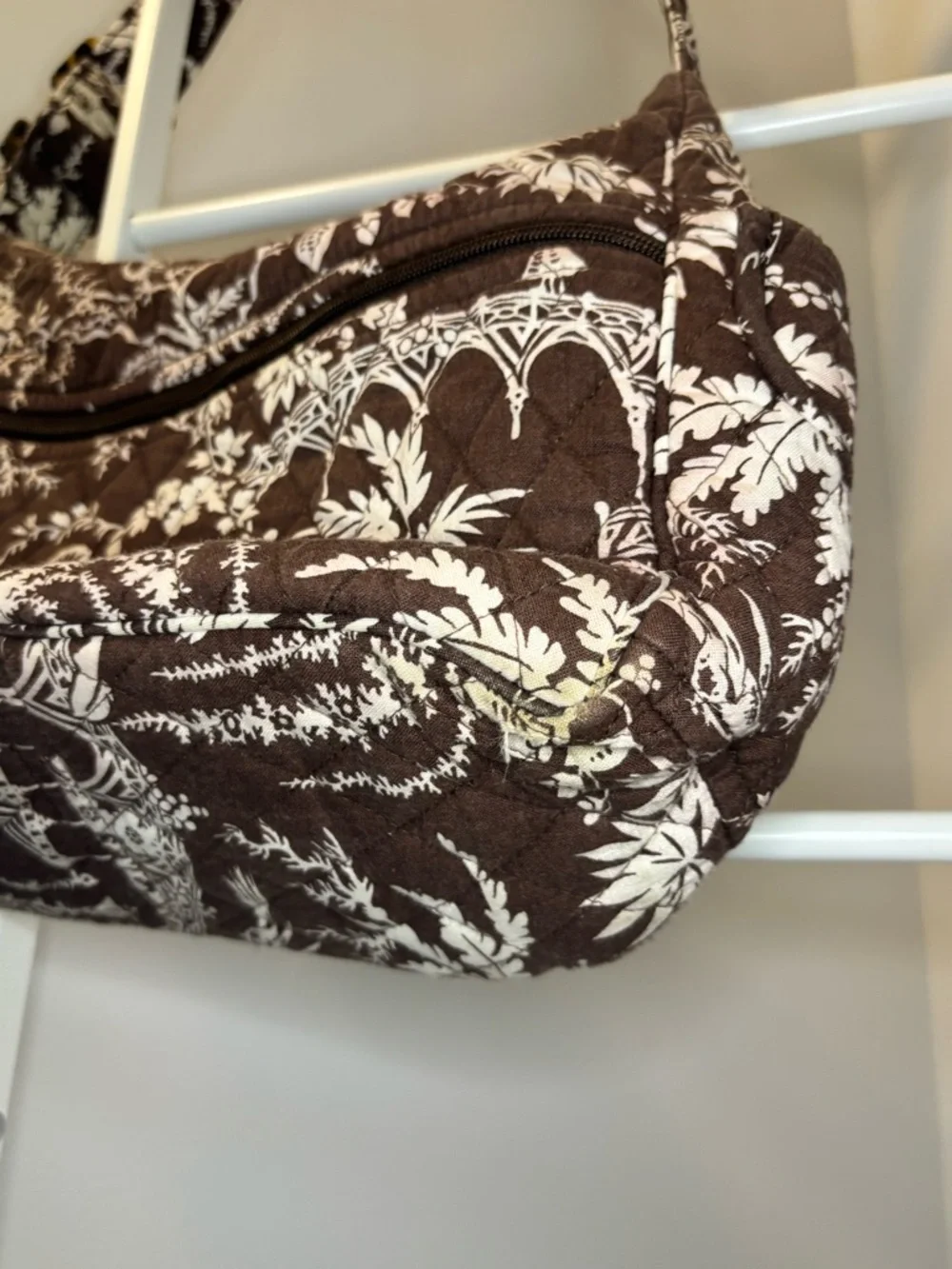 Vera Bradley Brown & Pink Quilted Floral Bag - Picture 9 of 16